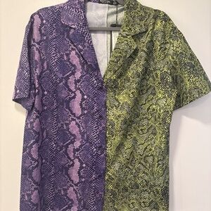 Snake print button up